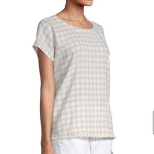NWT Liz Claiborne short sleeve checkered blouse